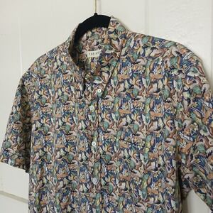Far Afield Shirt Men's 3 Floral Hawaiian‎ Button Up Organic Cotton Short Sleeve